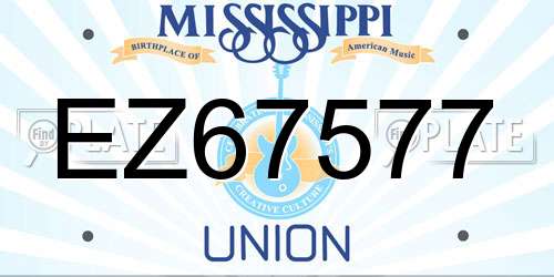 EZ67577 Mississippi License Plate