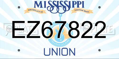 EZ67822 Mississippi License Plate