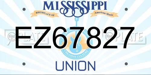 EZ67827 Mississippi License Plate