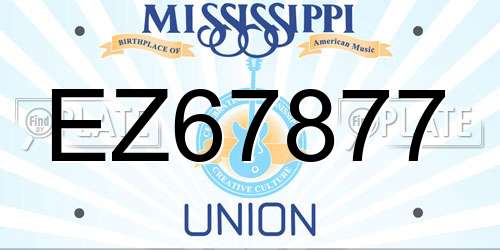 EZ67877 Mississippi License Plate
