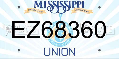 EZ68360 Mississippi License Plate