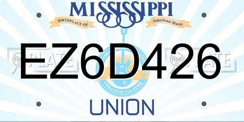 EZ6D426 Mississippi License Plate