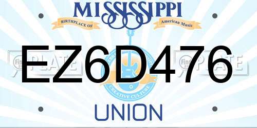 EZ6D476 Mississippi License Plate