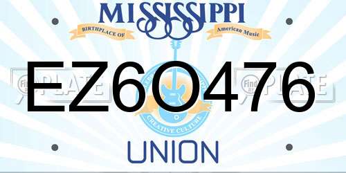 EZ6O476 Mississippi License Plate
