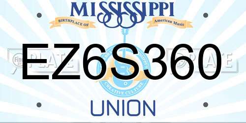 EZ6S360 Mississippi License Plate