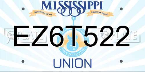 EZ6T522 Mississippi License Plate