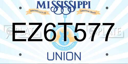 EZ6T577 Mississippi License Plate