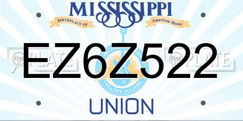 EZ6Z522 Mississippi License Plate