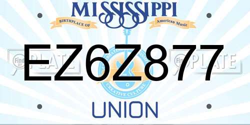 EZ6Z877 Mississippi License Plate