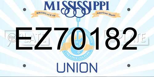 EZ70182 Mississippi License Plate