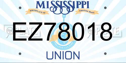 EZ78018 Mississippi License Plate