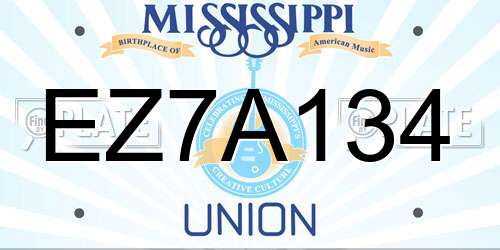 EZ7A134 Mississippi License Plate