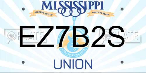 EZ7B2S Mississippi License Plate