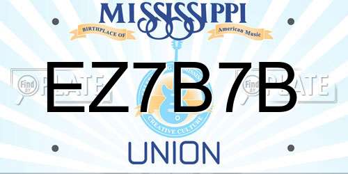 EZ7B7B Mississippi License Plate