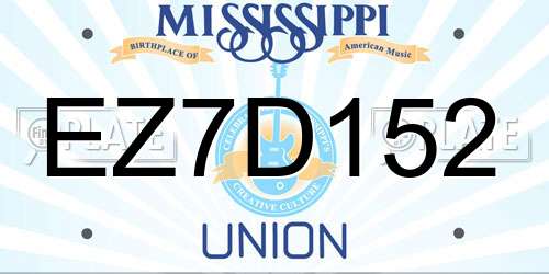 EZ7D152 Mississippi License Plate