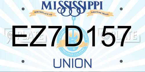 EZ7D157 Mississippi License Plate