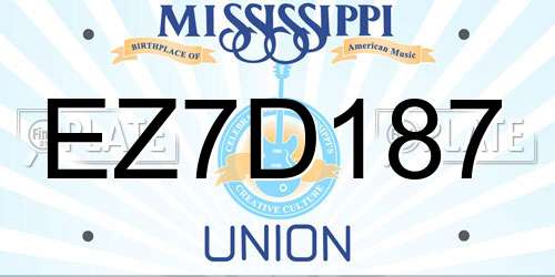 EZ7D187 Mississippi License Plate