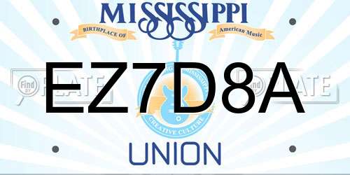 EZ7D8A Mississippi License Plate