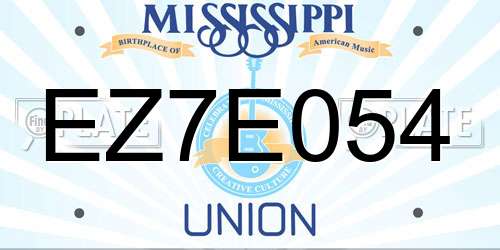 EZ7E054 Mississippi License Plate