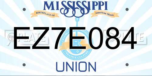 EZ7E084 Mississippi License Plate