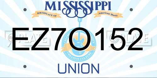 EZ7O152 Mississippi License Plate