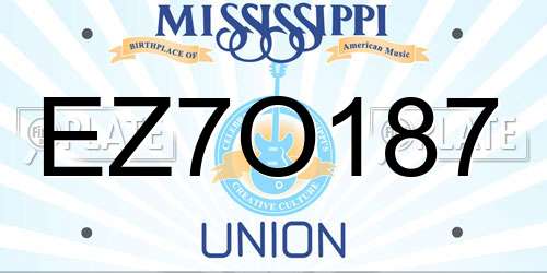 EZ7O187 Mississippi License Plate