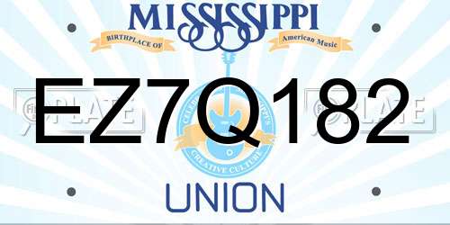EZ7Q182 Mississippi License Plate
