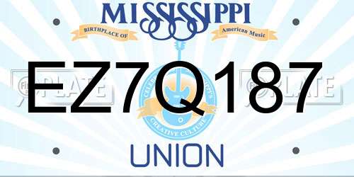 EZ7Q187 Mississippi License Plate