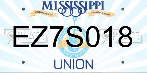 EZ7S018 Mississippi License Plate