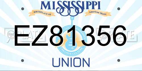 EZ81356 Mississippi License Plate