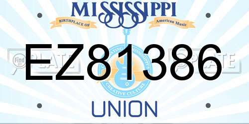 EZ81386 Mississippi License Plate