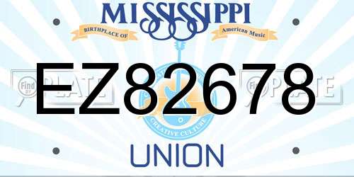 EZ82678 Mississippi License Plate