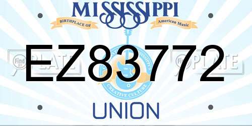EZ83772 Mississippi License Plate