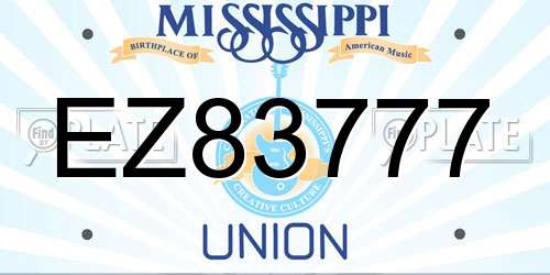 EZ83777 Mississippi License Plate