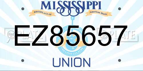 EZ85657 Mississippi License Plate