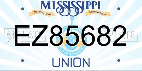 EZ85682 Mississippi License Plate