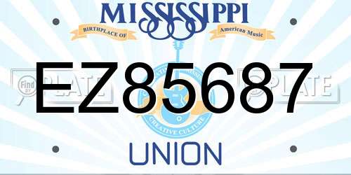 EZ85687 Mississippi License Plate