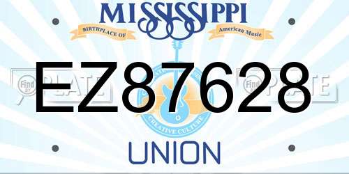 EZ87628 Mississippi License Plate
