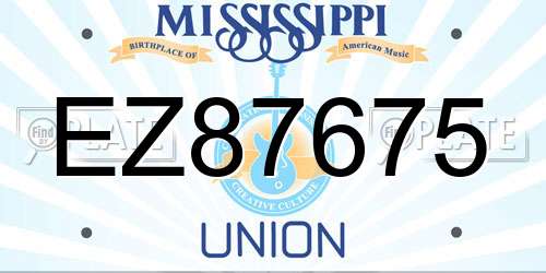 EZ87675 Mississippi License Plate