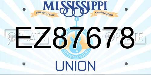 EZ87678 Mississippi License Plate