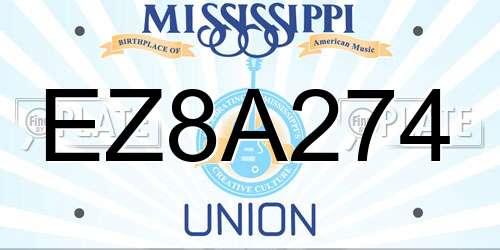 EZ8A274 Mississippi License Plate