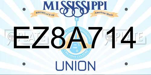 EZ8A714 Mississippi License Plate