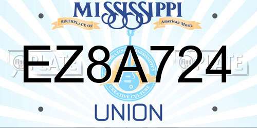 EZ8A724 Mississippi License Plate
