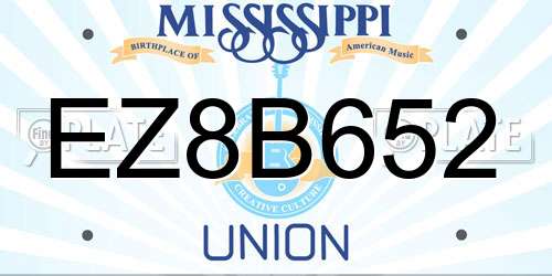 EZ8B652 Mississippi License Plate