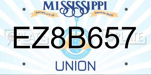 EZ8B657 Mississippi License Plate
