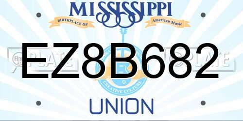 EZ8B682 Mississippi License Plate