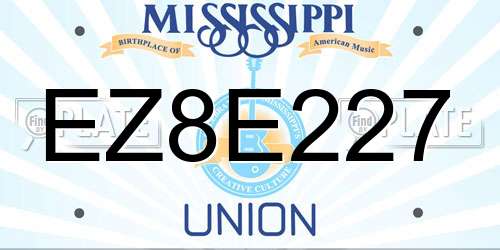 EZ8E227 Mississippi License Plate