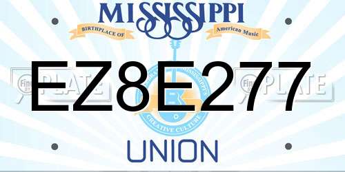 EZ8E277 Mississippi License Plate