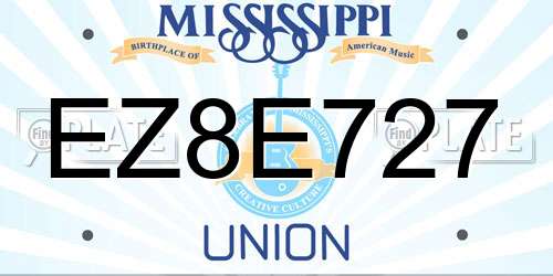 EZ8E727 Mississippi License Plate