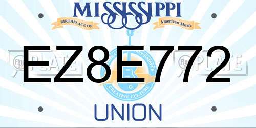 EZ8E772 Mississippi License Plate